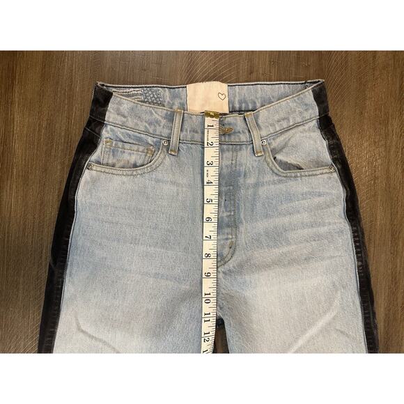 Revice Denim Color-block Two Tone Blue / Black Denim Jeans Women's Size 27 - Picture 5 of 11